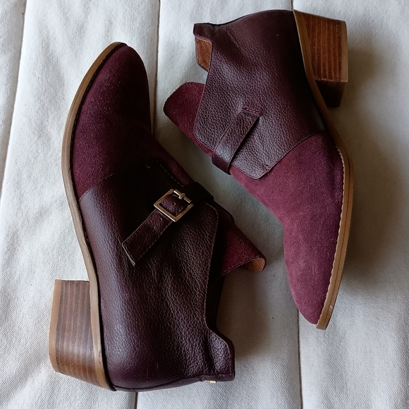 Yosi Samra Shoes - Yosi Samra Purple Suede Ankle Boots with Buckle_8
